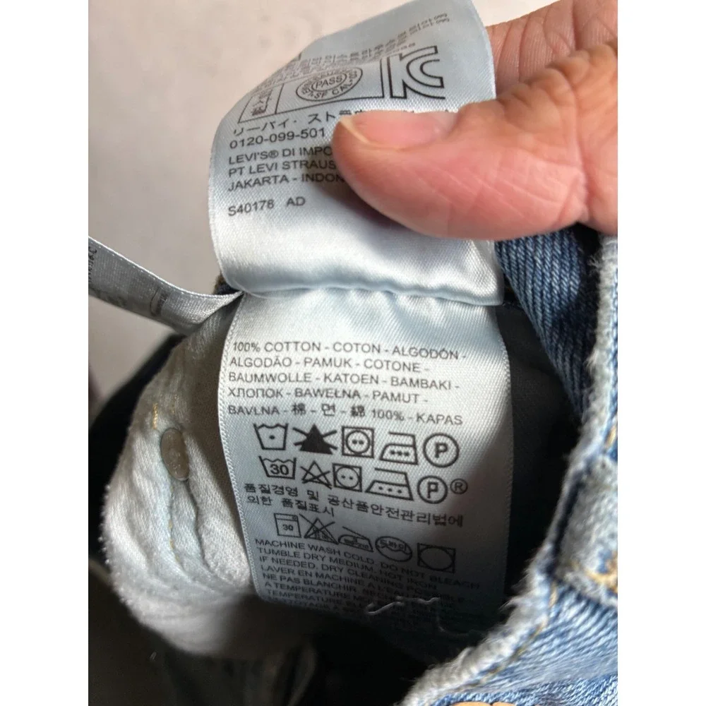 Levis 505 Regular Fit Straight Leg Light Wash Blue Denim Jeans Mens 30x32